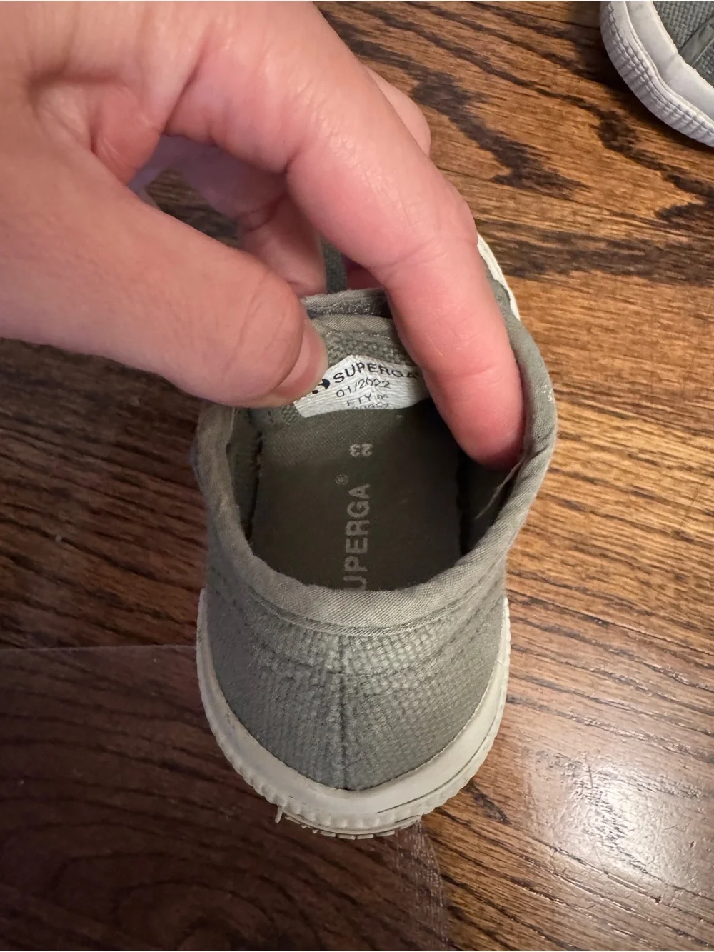 Superga Toddler Gray Canvas Velcro Sneakers - Size 23 (US 7)